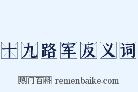 十九路军反义词是什么意思的图片